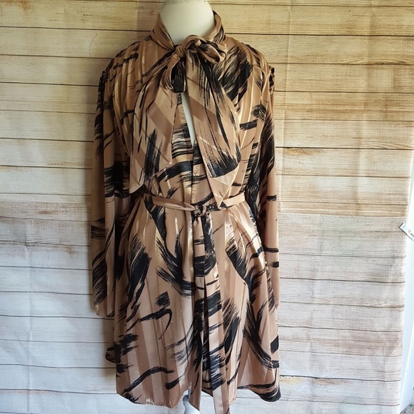 Jackets & Blazers - Vintage Topper Jacket L/S Pussy Bow Belted Gold 18